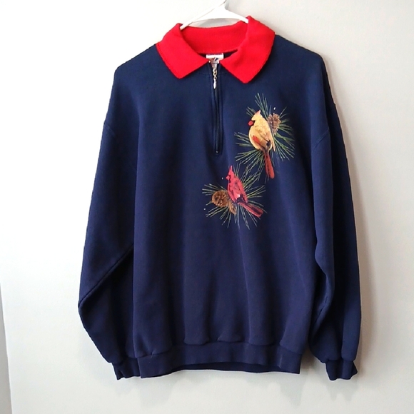 Jerzees Navy Zip-Up Sweater Cardinals Womens Medium - Picture 1 of 3